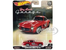 Mercedes-benz 300 Sl 263 Red Weathered Diecast Model By Hot Wheels Hck07