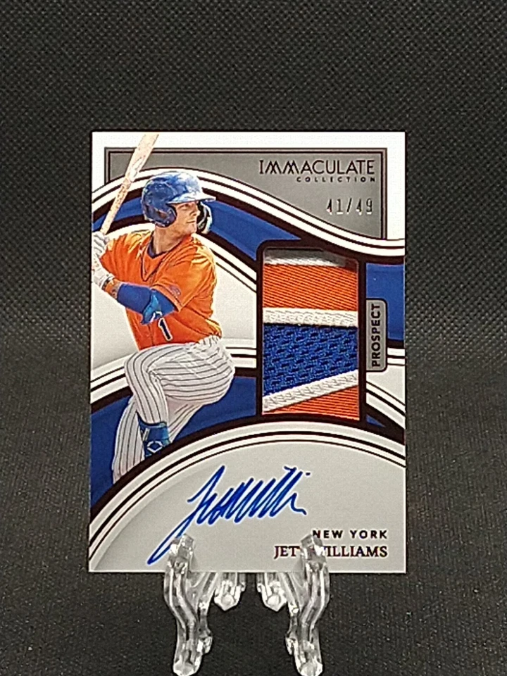 JETT WILLIAMS 2023 Immaculate RPA Prospect Rookie Patch Auto /49 NY METS  ⚾ - Image 2 of 3