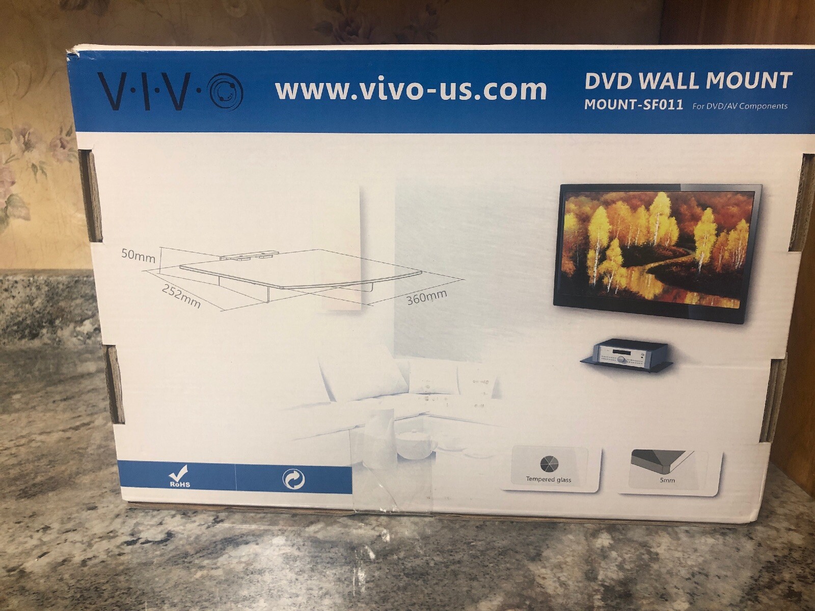 New Vivo Universal DVD Wall Mount SF-011 22lb Capacity