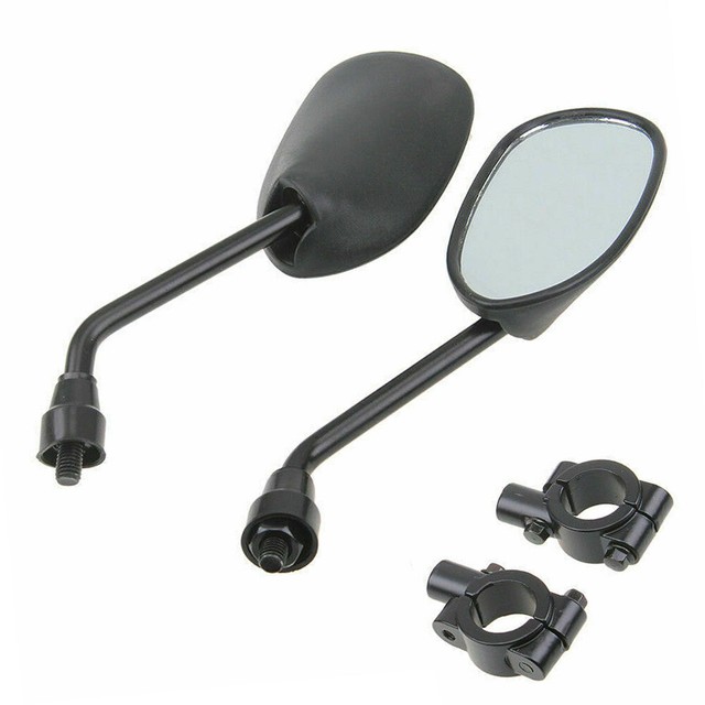 Pair Rear View Rearview Side Mirrors with Clamps for Motorcycle