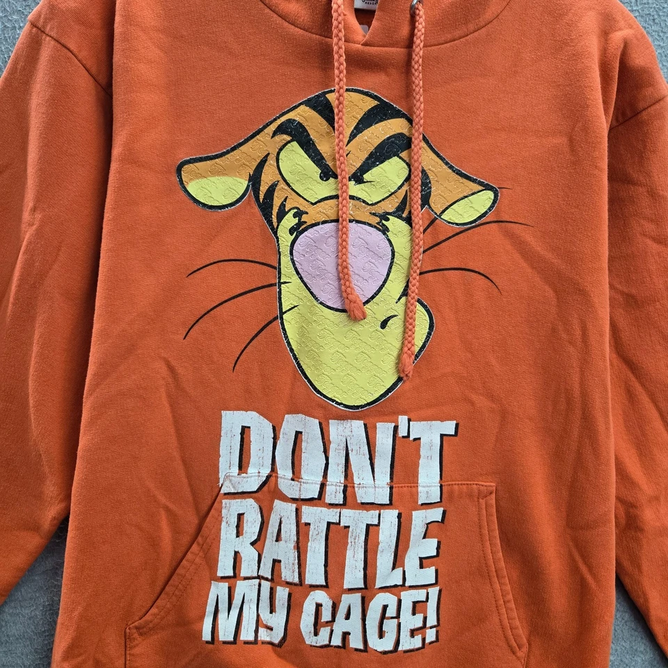 VINTAGE Disneyland Resort Women Sweatshirt S Orange Hoodie Tigger Dont Rattle - Image 3 of 4