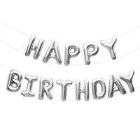 Happy Birthday Folien Luftballon Girlande In Silber Als Geburtstag Party Deko
