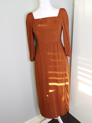 bodycon brown dress Bodycon COLLECTION Women's Rustic Brown Bodycon Wrap Midi Dress, XS main image 0