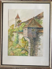 Wolfgang Zeller-Wolfeck (1900-1987) Watercolor and Ink Painting Rothenburg