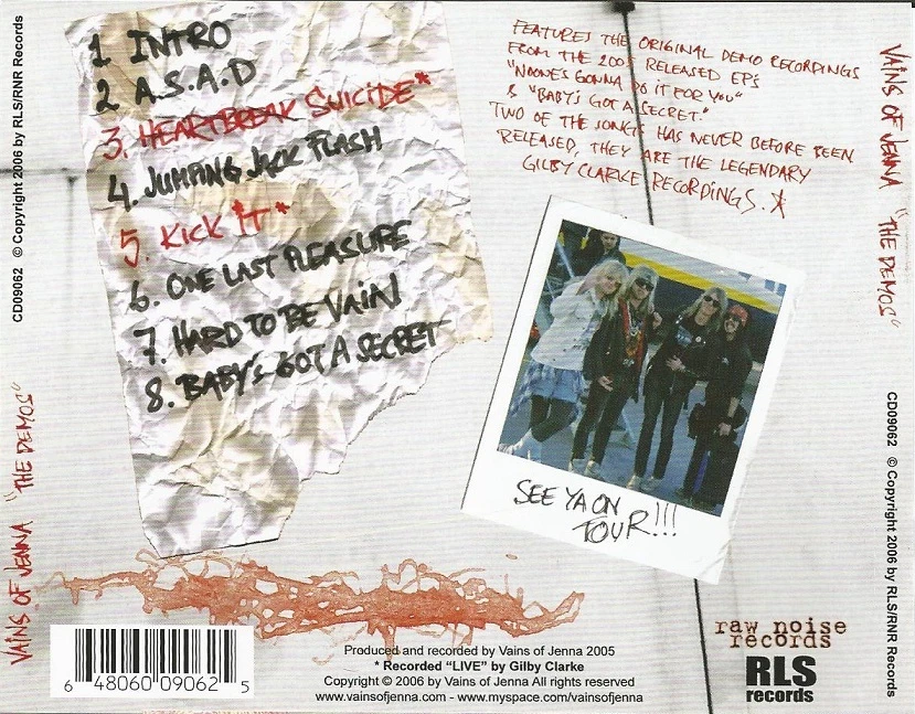 Vains Of Jenna "The Demos" factory CD Lizzy DeVine Crashdiet Sweden Gilby Clarke Foto 2 de 4