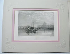 1837  "Tours"  -  "Rivers of France" Engraving (No. 1) 