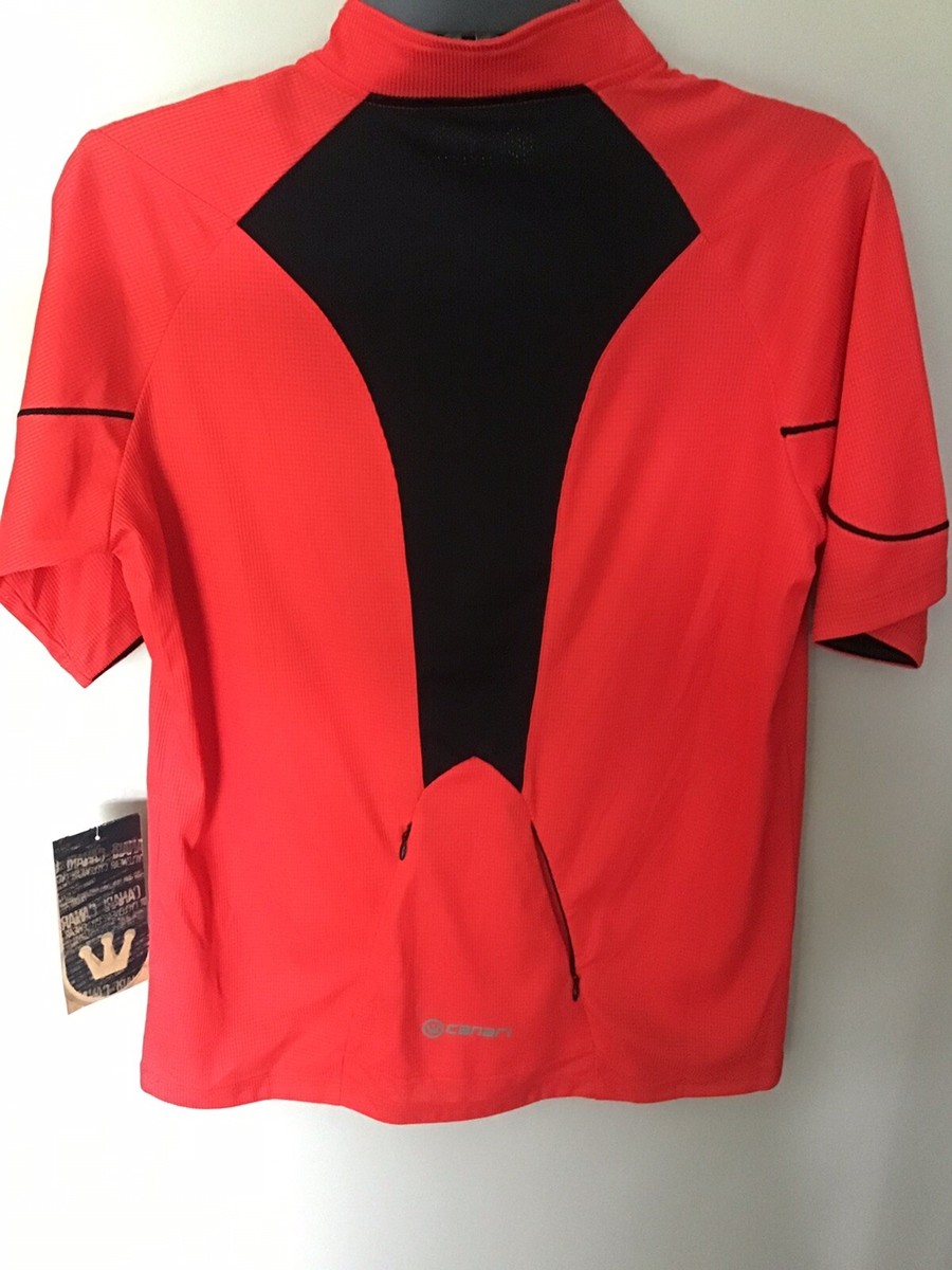 Canari Quest Sport Cycling Jersey Men's 1/4 Zip Radar Red Sz