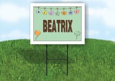 BEATRIX WELCOME BABY GREEN 18 in x 24 in Yard Sign Road Sign with Stand