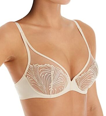 Simone Perele 270612 Women's Nuance Sheer Plunge, Pearl, 34D
