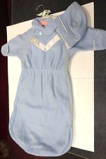 Vintage 1960s Trundle Bundle Duluth MN Bunting Sack w/Matching hat-12-18Mos