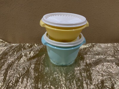Tupperware New Press n Seal Stackable Servalier Bowls Pastel Colors 10 & 20oz