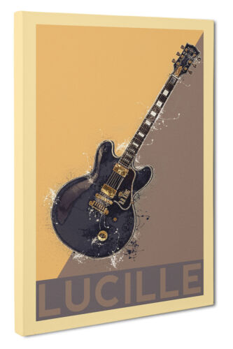 Lucille BB King Guitar Blues Music Canvas Wall Art Print Picture Size 51x76cm - Zdjęcie 1 z 7