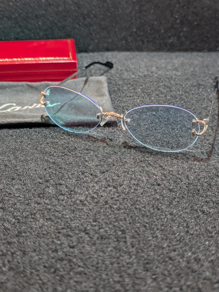 Gafas de sol Cartier C personalizadas vintage años 90 sin montura 2782074 Foto 2 de 4