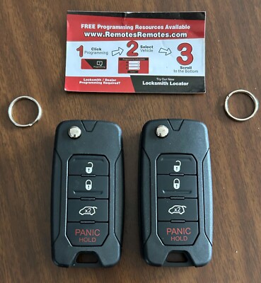 KeylessOption Keyless Entry Remote Car Fob Uncut Blank Replacement (2-Pack)