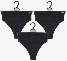 M S Autograph Thongs Black Womens Size 20 / 22 / 28 x3