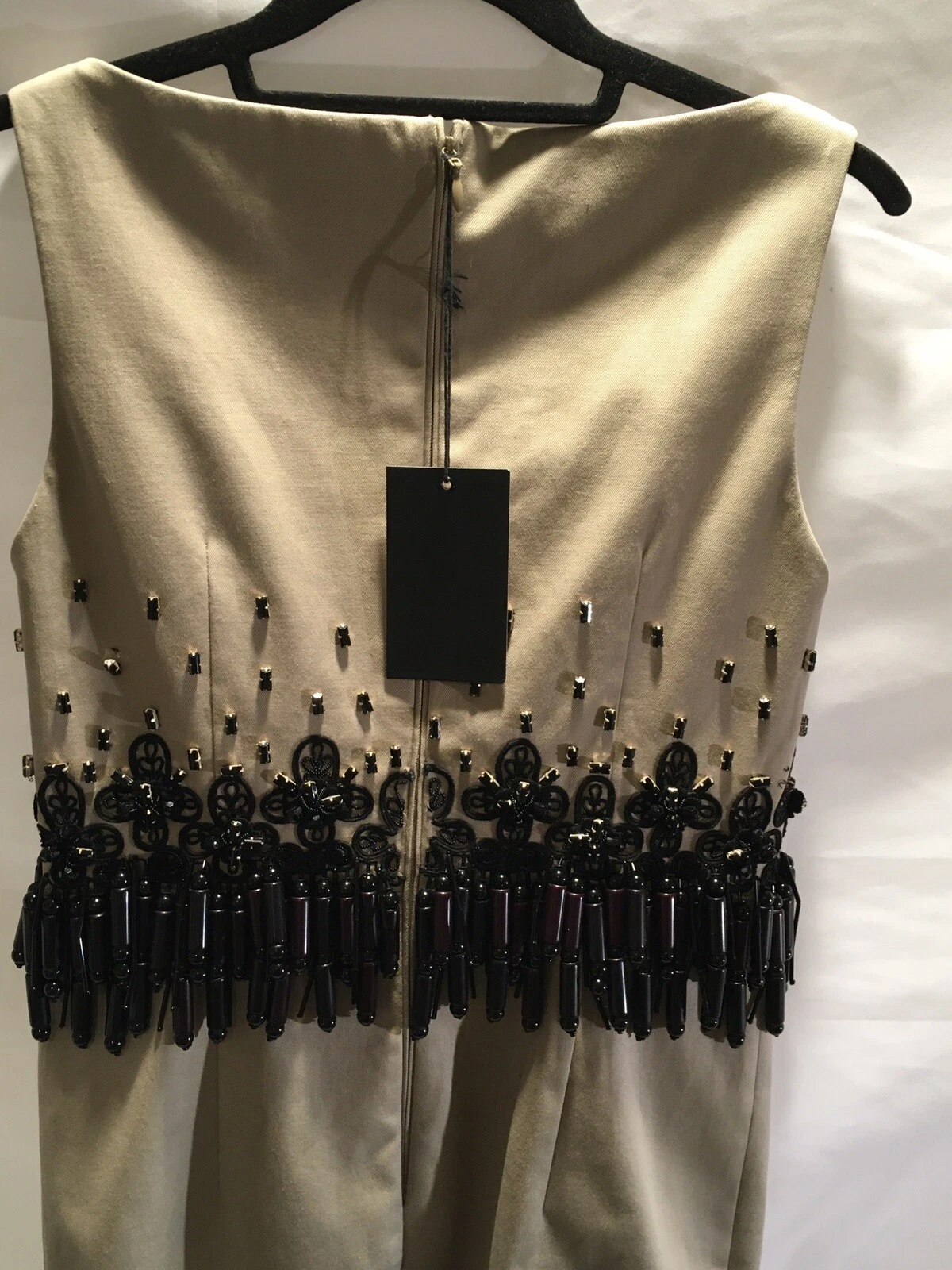 GUAINA MARRONE CHIARO DONNA DSQUARED2 NUOVA CON ETICHETTE CON GIOIELLI IN VITA TAGLIA 40 US 4 STUNNING