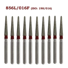 Dental Diamond Burs FG Round End Taper 856L/016F Fine Grit High Speed 10/50Pcs
