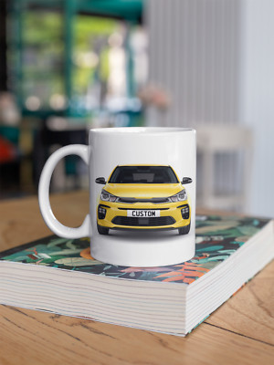 Personalisierter Kia Rio GT S Kaffeebecher Geschenk - Farbe wählbar - SCHNELLER VERSAND