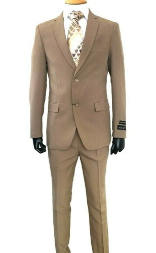 Men’s Formal Slim Fit Suit 2 Piece Two Button Solid Colors (10) Jacket & Pants - Picture 11 of 32
