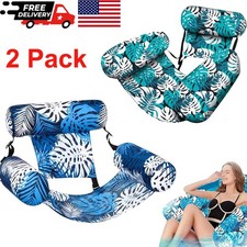 2 Pack Inflatable Pool Floats Adult Floating Lounge Chairs Blow up Pool Noodles