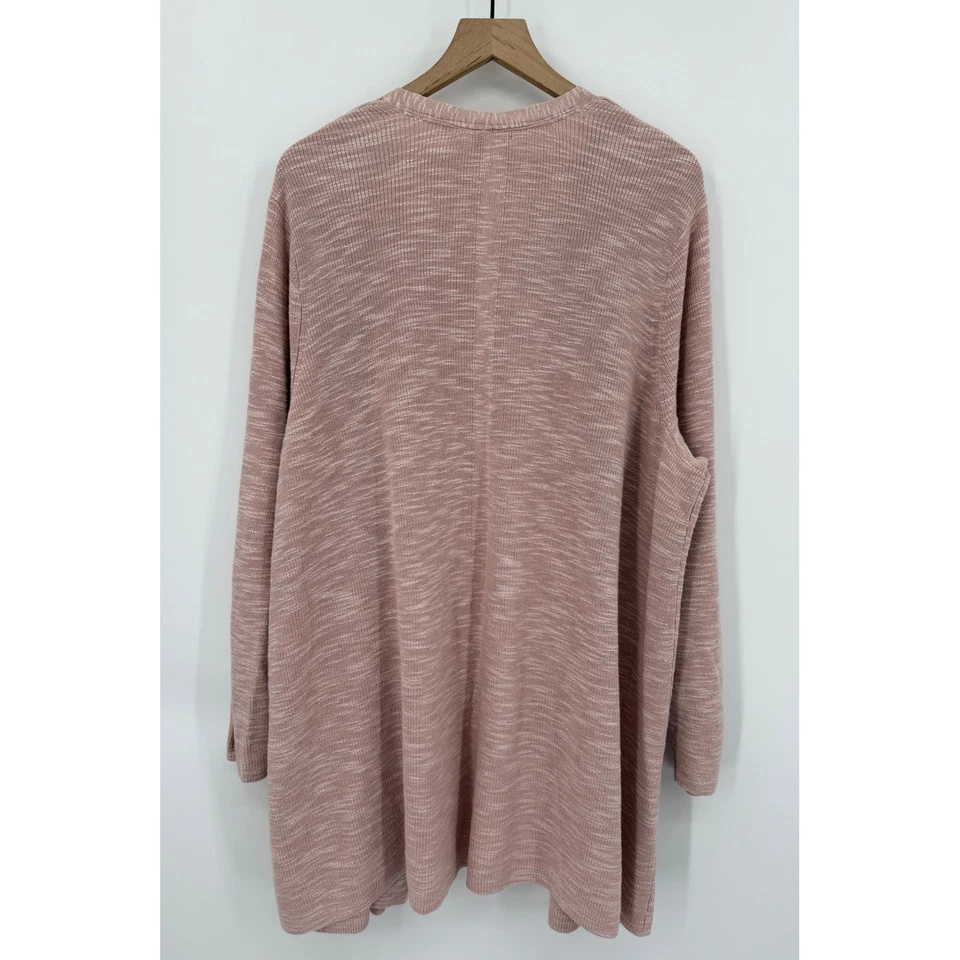 Suéter J Jill Mujer 4X Rosa Beige Cárdigan Frente Abierto Tejido Ligero Foto 2 de 4