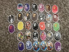 A Bathing Ape Bape Vintage Skateboard Sticker Laptop Luggage Decal 3 Lot Of 30
