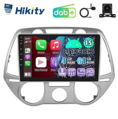 DAB+ 4+64GB CarPlay Android15 Autoradio GPS Navi BT Für Hyundai i20 PB 2008-2012