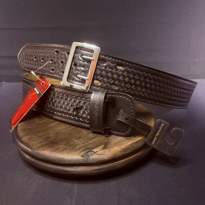 #ad Safariland Model 87 Sam Browne Duty Belt Size 48 Basketweave Black Chrome $54.00
