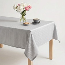 White Jacquard Quilted Look Wedding Tablecloth Track Polyester Dining Cover