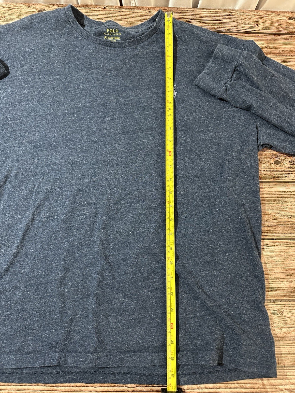 Polo Ralph Lauren Uomo XL Camicia Blu Manica Lunga Pony Vestibilità Classica T shirt