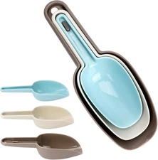 3 Pcs Ice Scoop Set Flour Scoop for Canisters Multi Purpose Plastic Kitchen Scoo