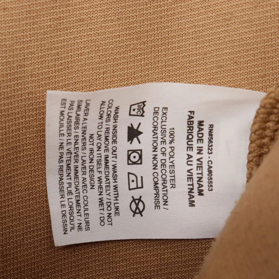 Nike Sportswear Women's Fleece Wide Leg Pants Size L Tan Teddy Logo DV4361-258 - Image 4 of 4