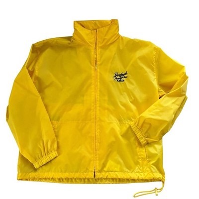 Leinenkugel s Honey Weiss Beer Zip Up Windbreaker Sz XXL Yellow Hidden Hood