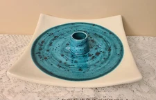 Ikebana Ware Frog Vase Server Tray Studio Art Pottery Abstract 11"