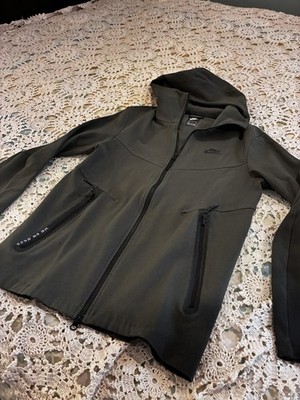 Nike Tech Fleece Wood runner Full Zip Hoodie Olive S EUC