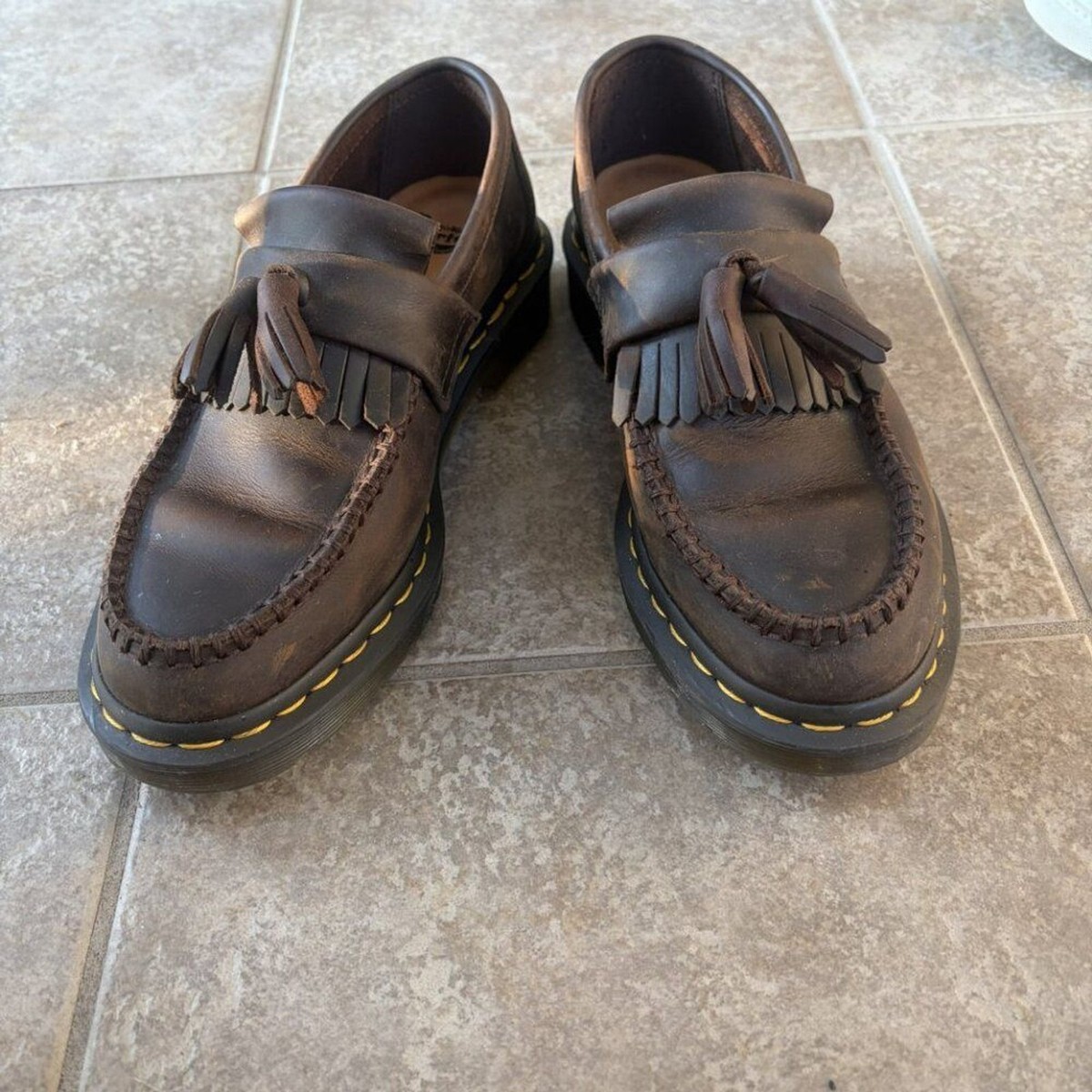 Dr. Martens Adrian Crazy Horse Leather Tassel Loafers - Dark Brown - Pristine Dr. Martens Men main image 4
