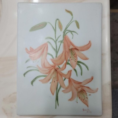 Floral Art Porceline Tile with Tiger Lilies