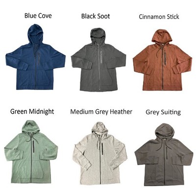 Member's Mark Men's Full Zip Double Knit Kangaroo Pocket Long Active Hoodie