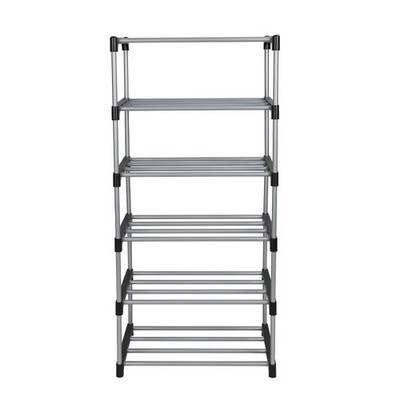 Metal and Plastic Shoe Rack, 6-Tiers, 12 Shoe Pair, Space Saving Shoe Storage