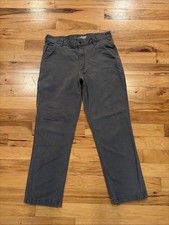 Carhartt Rugged Flex Relaxed Fit Gray Pants Canvas Work Mens Tag 36 Fits 34 x 30