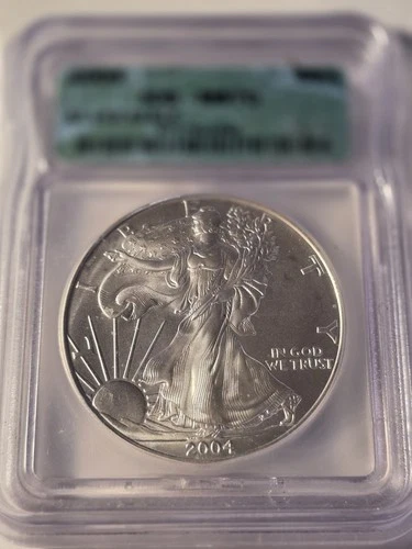 2004 Silver Eagle $1 Dollar 1oz ICG MS-70 .999 -MS-Brilliant Uncirculated-