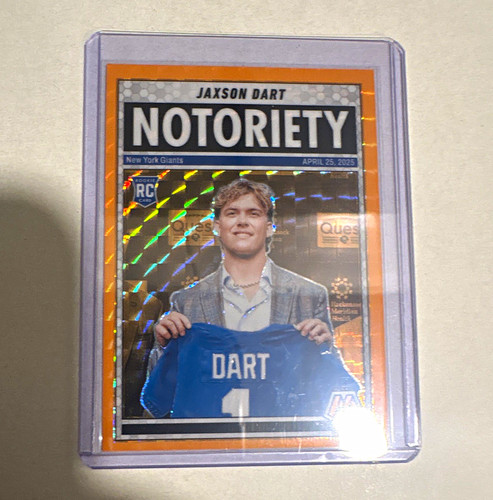 Panini 2025 Mosaic Notoriety Jaxson Dart #11 Orange Fluorescent Prizm RC