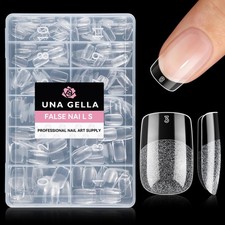 UNA GELLA Short Square & Squoval Nail Tips 216pcs 216 Piece Assortment, Clear