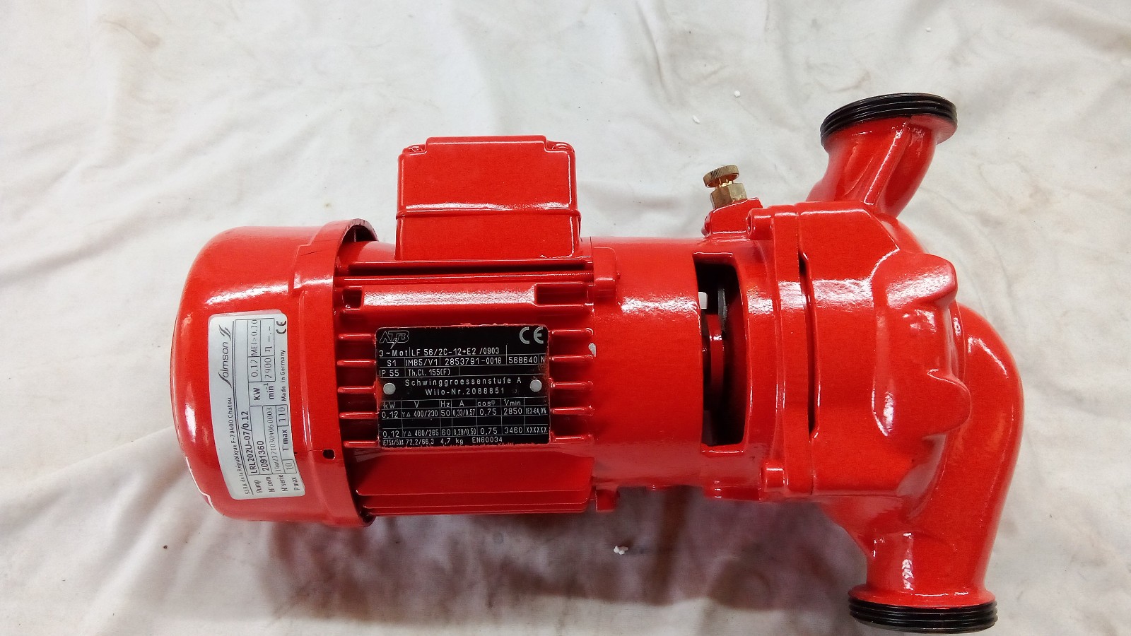 Pompe de Surface SALMSON Triphasée 0.12 Kw LRL202U-07/0.12 en ligne simple