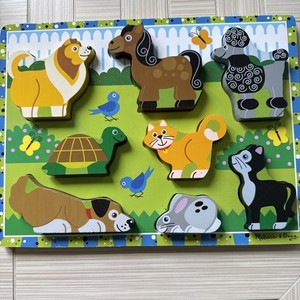 Melissa & Doug Chunky Puzxle PETS  Wooden Chunky Puzzle 8 pcs Toddler