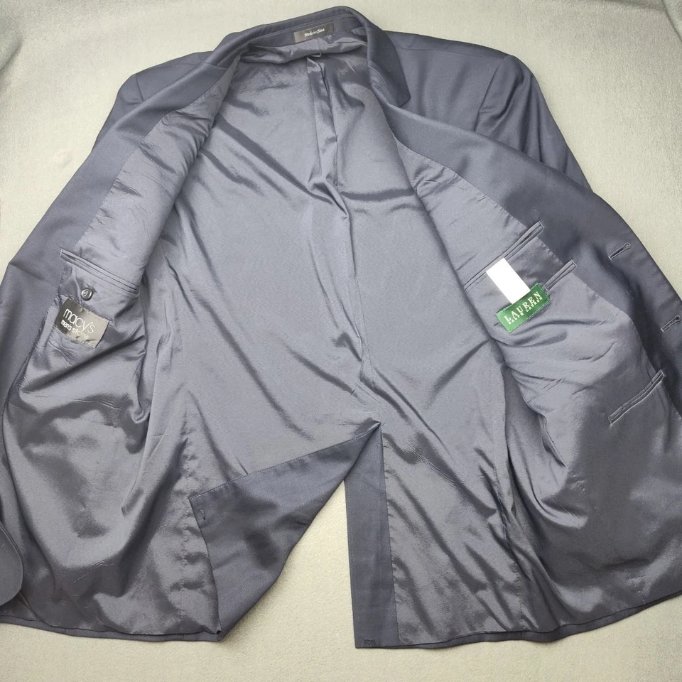 Abrigo Deportivo Lauren Ralph Lauren Hombres 40R Azul Dorado Botón Blazer Traje Chaqueta Trabajo Foto 4 de 4