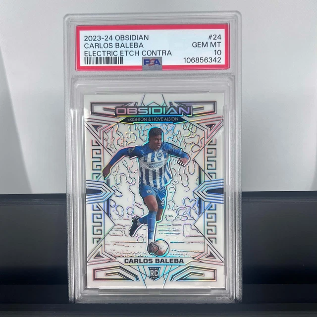 2023 Panini Obsidian Carlos Baleba #24 Electric Etch Contra PSA 10