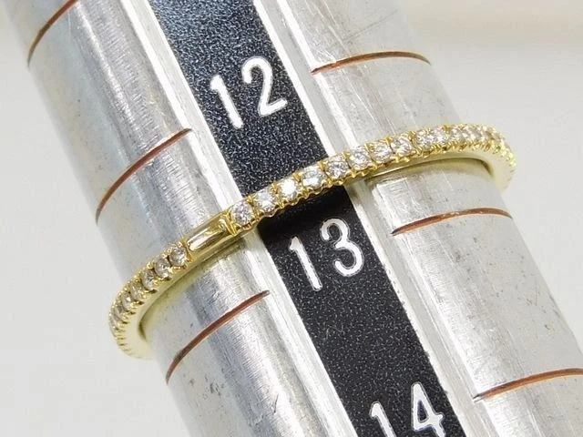 Anillo de eternidad Georg Jensen oro amarillo de 18 quilates diamantes US6,5-7 excelente estado Foto 4 de 4