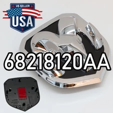 For Ram 1500 2500 3500 Emblem Set Of Front & Rear Rams Head Badge Black Chrome