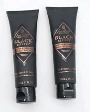 2x Jack Black Black Reserve Cardamom & Cedarwood Hair & Body Cleanser 1 floz Ea